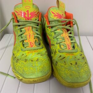 Puma Kids Neon Green and Orange Graphic Sneakers